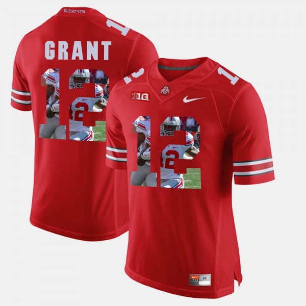 Ohio State Buckeyes Doran Grant Men's #12 Scarlet Pictorial Fashion College Football Jersey 2404JWCJ5